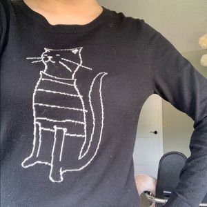 banana republic black cat sweater
